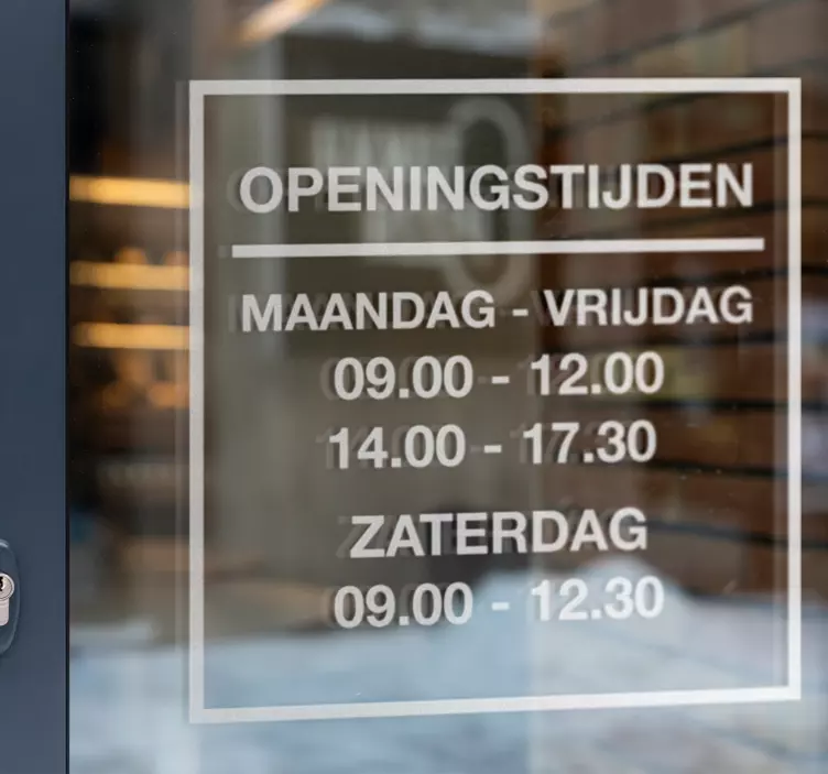 Openingstijden winkel Etalage stickers - TenStickers