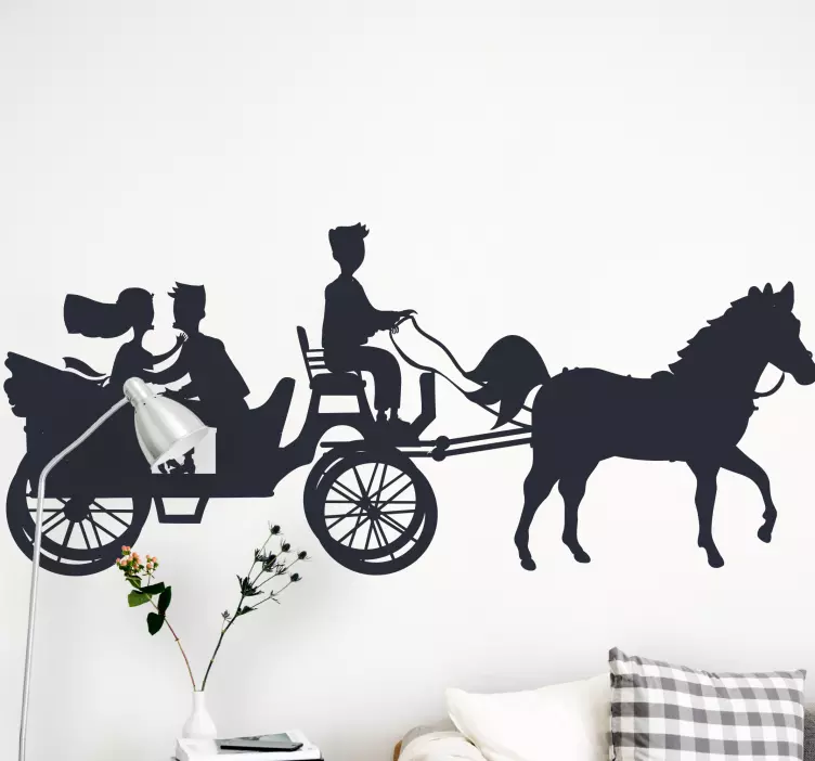 Paard en wagen rit sticker figuren - TenStickers