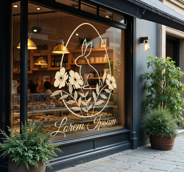 Paasdag aangepaste tekst etalage sticker - TenStickers