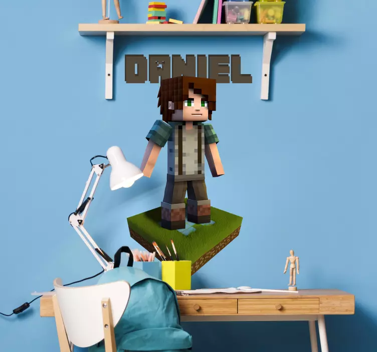 Personage games sticker met naam - TenStickers