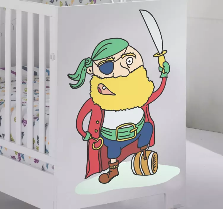 Piraten Sticker Houten Been - TenStickers