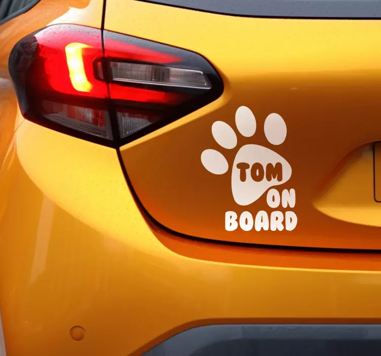Poot hond met gepersonaliseerde naam sticker - TenStickers