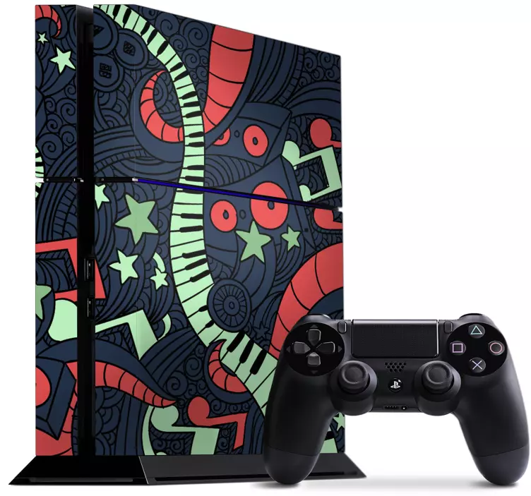 Ps4 sticker muziek geïnspireerde kunstwerk - TenStickers