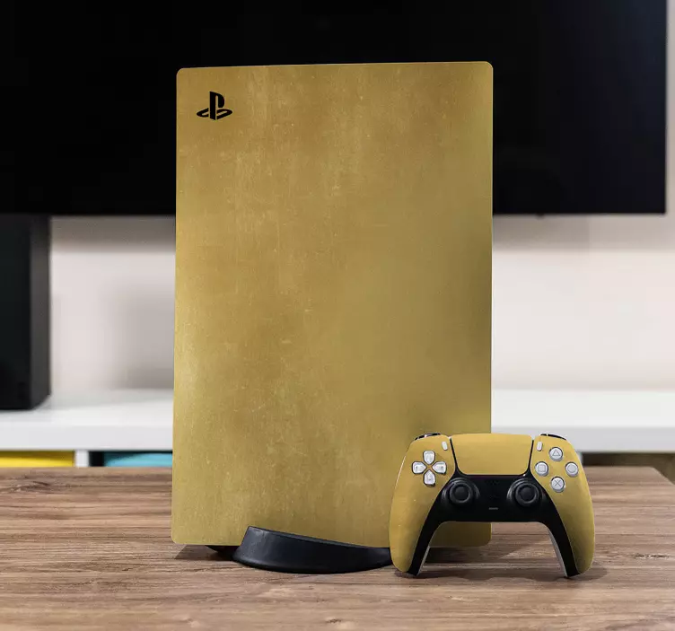 Ps5 sticker gouden console cover - TenStickers