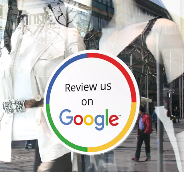 Raamsticker voor winkels Google Review - TenStickers