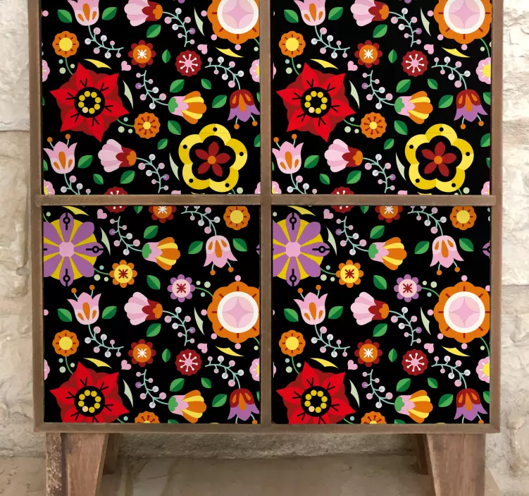 Retro botanisch motief decoratie sticker - TenStickers