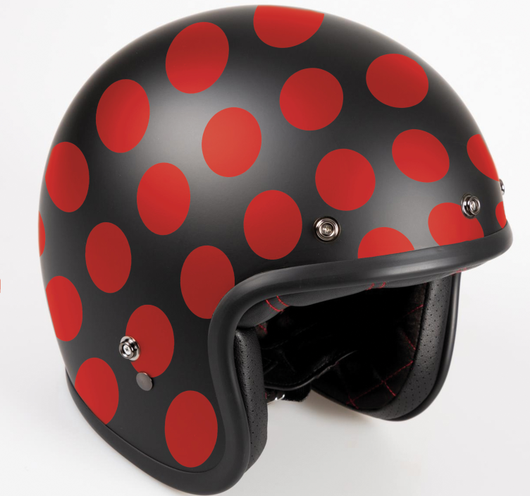 Rode stippen ingesteld motor sticker - TenStickers