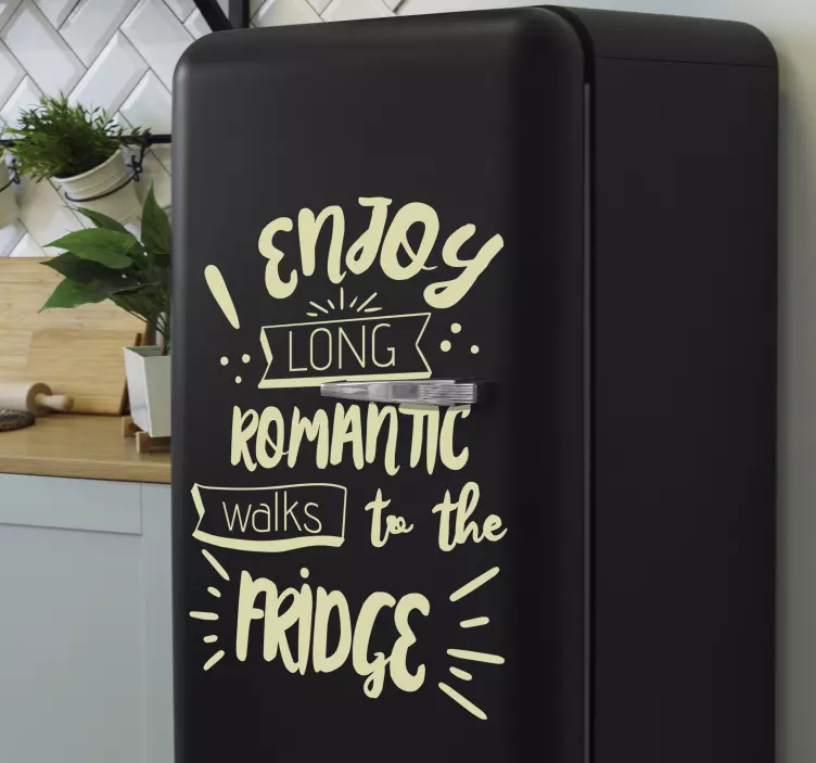 Romantische wandelingen naar de koelkastzelfklevende sticker - TenStickers