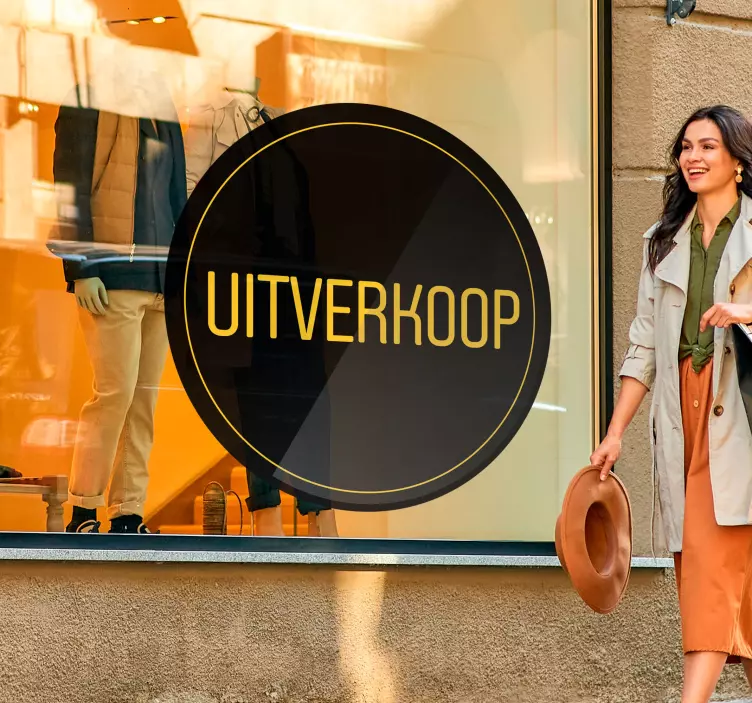 Ronde zwarte sticker uitverkoop - TenStickers