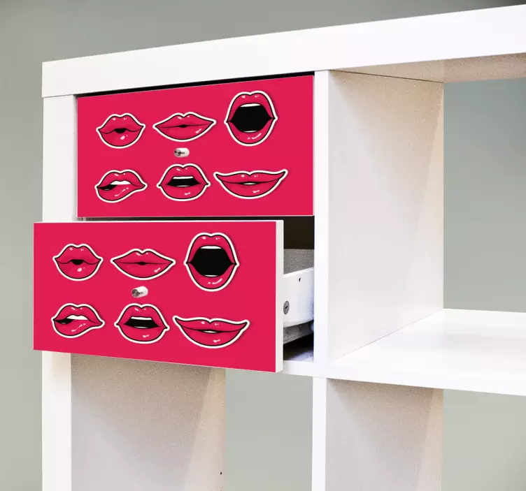 Roze lips Meubel sticker - TenStickers