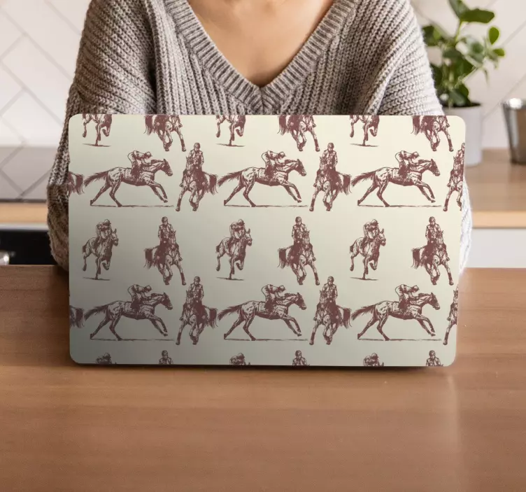 Ruiterfiguur patroon laptop sticker - TenStickers