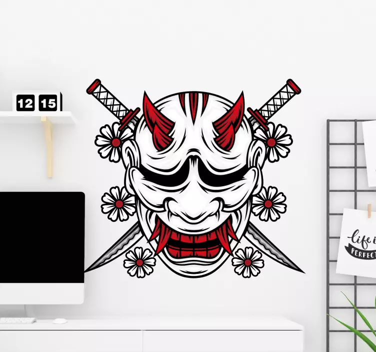 Samurai masker ontwerp Sticker geloof - TenStickers