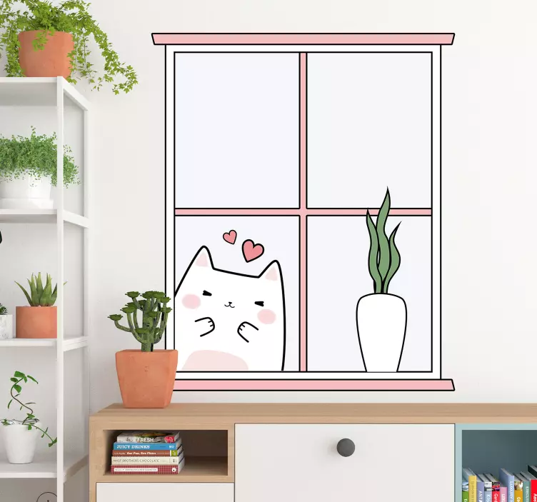 Schattig kattenraam Decoratie sticker locaties - TenStickers