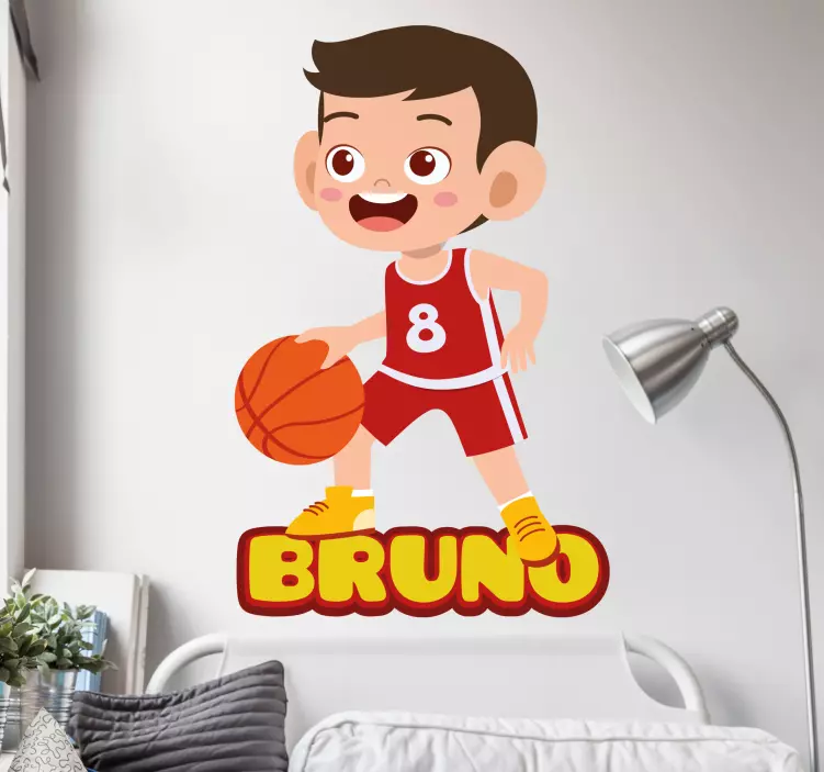 Schattige basketballer muursticker kinderkamer - TenStickers