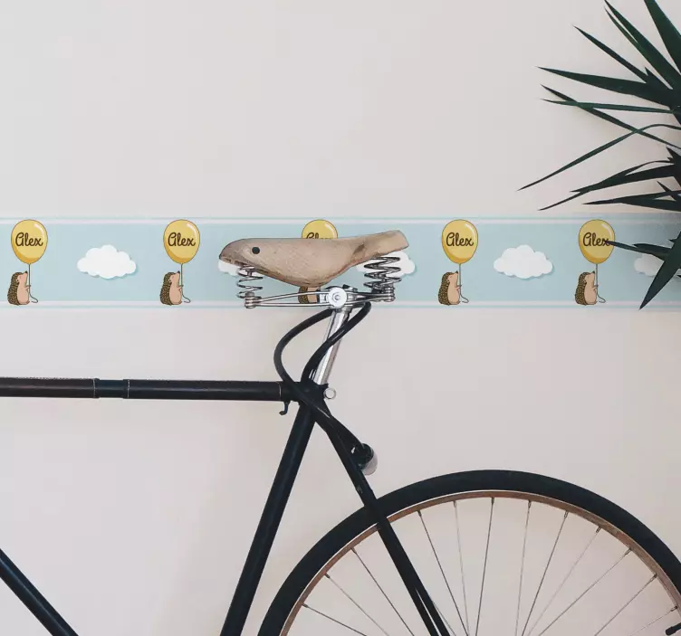 Schattige egelballonnen stickerrand - TenStickers