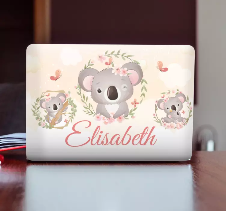 Schattige koalafamilie laptop sticker - TenStickers