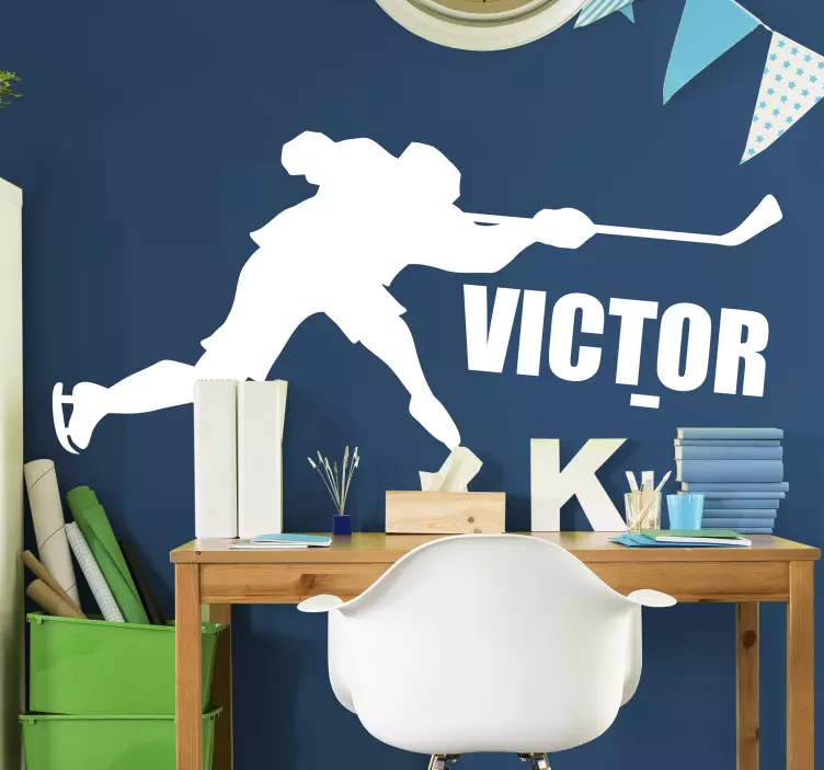 Silhouet van een hockeyspeler Muursticker voetbal - TenStickers