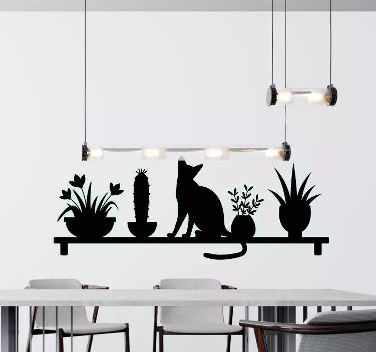 Silhouet van een kat sticker huisdier - TenStickers