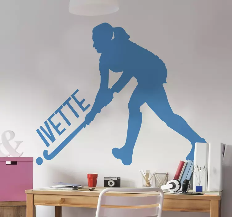Silhouette stickers hockey speelster - TenStickers