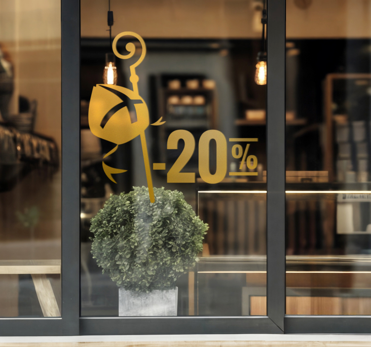 sinterklaas mijter en staf korting black friday sticker - TenStickers