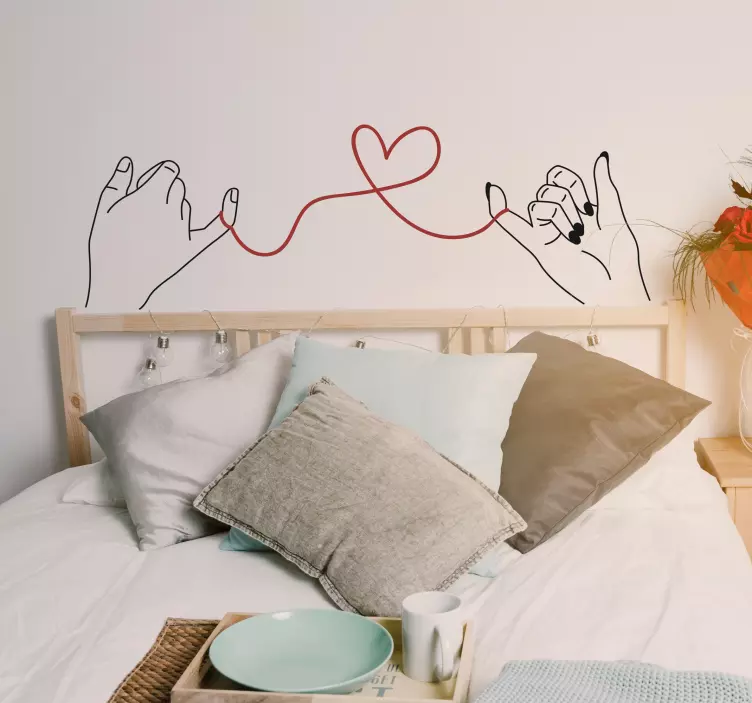 Slaapkamer muursticker rode draad - TenStickers