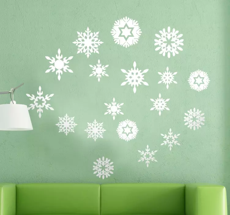 Sneeuwvlokjes winter kerst sticker - TenStickers