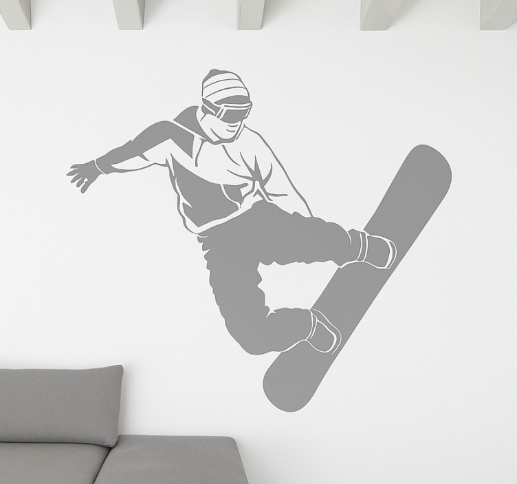 Snowboarder mute grab sticker extreme sport - TenStickers