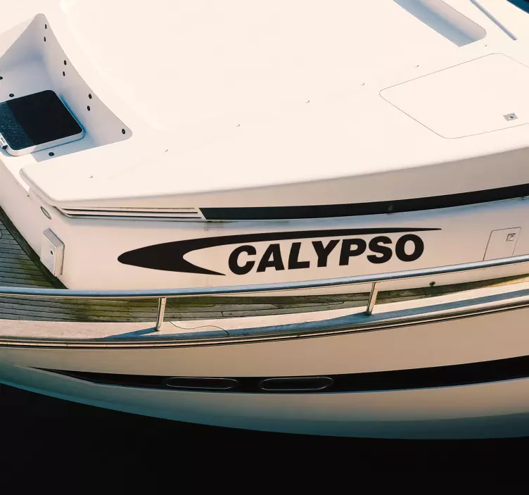 Speedboot naam sticker met een swoosh teken - TenStickers