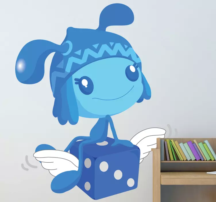 Speels blauw karakter muursticker kinderkamer - TenStickers