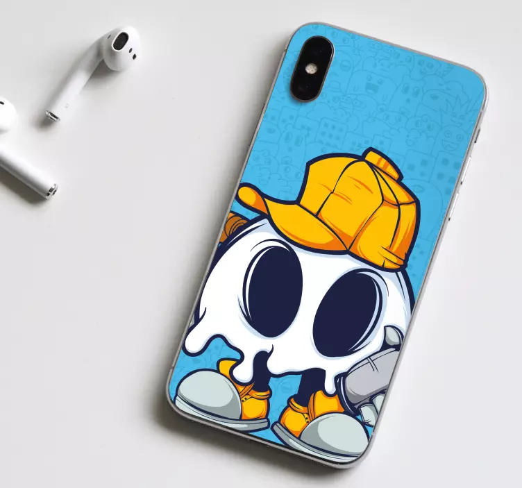 Spookkarakter met hoed iPhone sticker - TenStickers