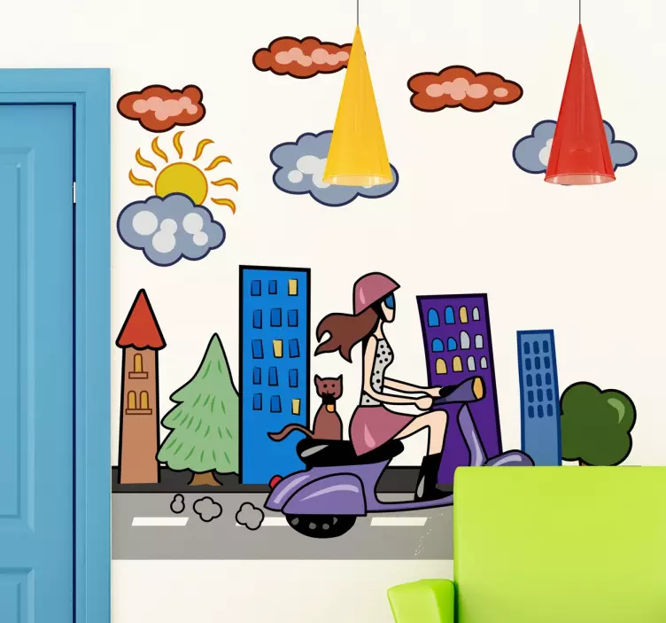 Stadsverkenningsrit Decoratie sticker locaties - TenStickers