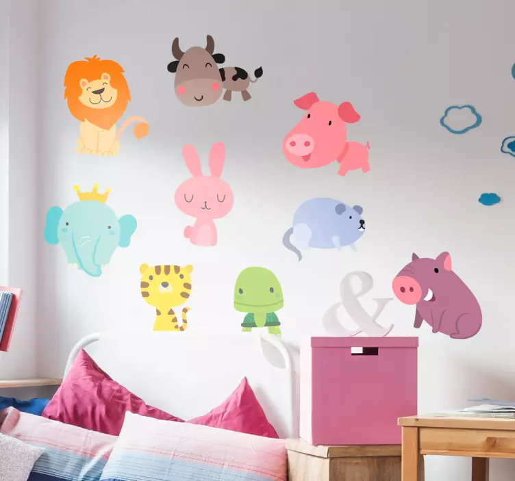 Sticker animales infantiles - TenStickers
