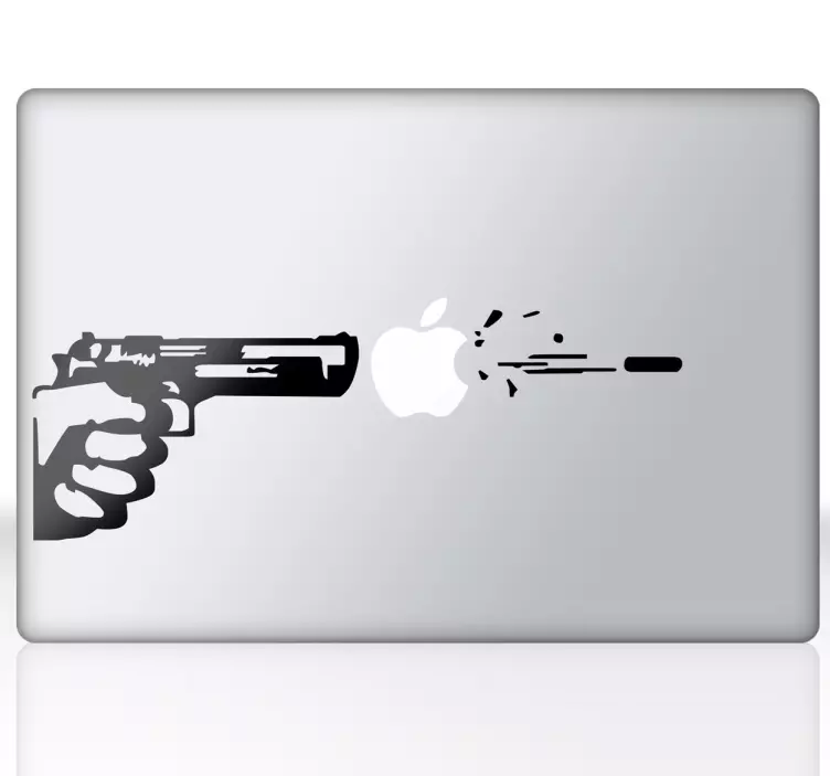 Sticker apple Mac geweer kogel - TenStickers