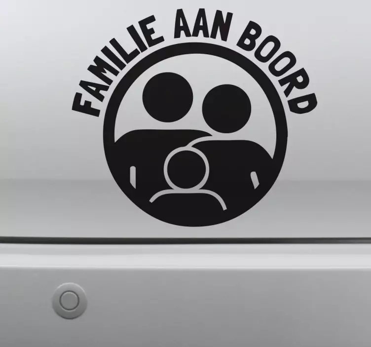 Sticker auto familie aan boord - TenStickers