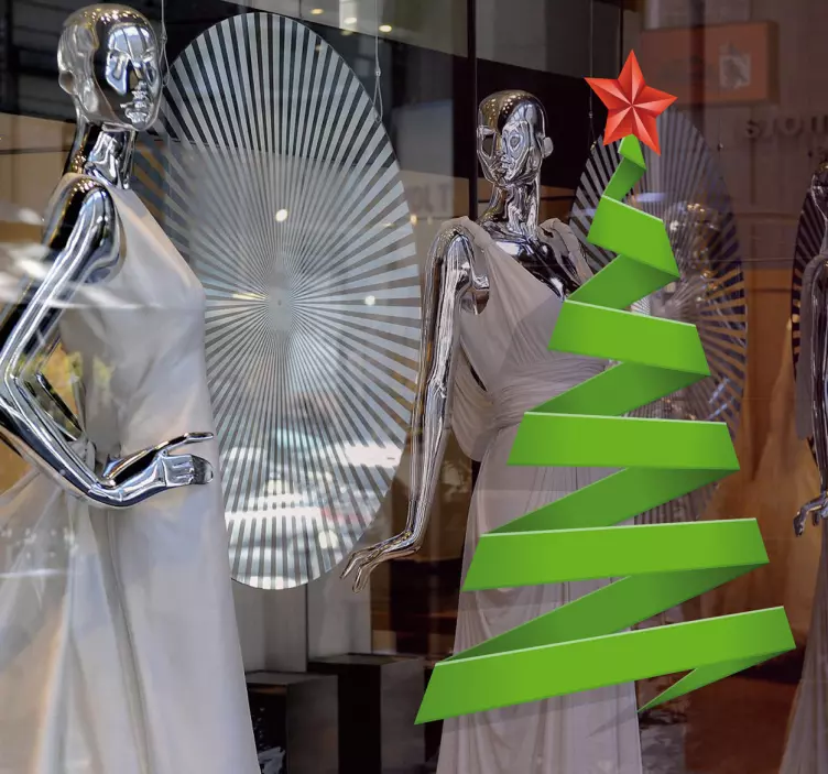 Kerst raamsticker basis kerstboom zaak - TenStickers