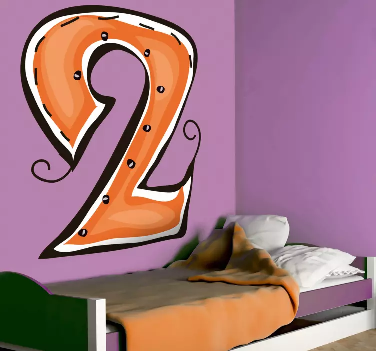 Sticker cijfer twee - TenStickers