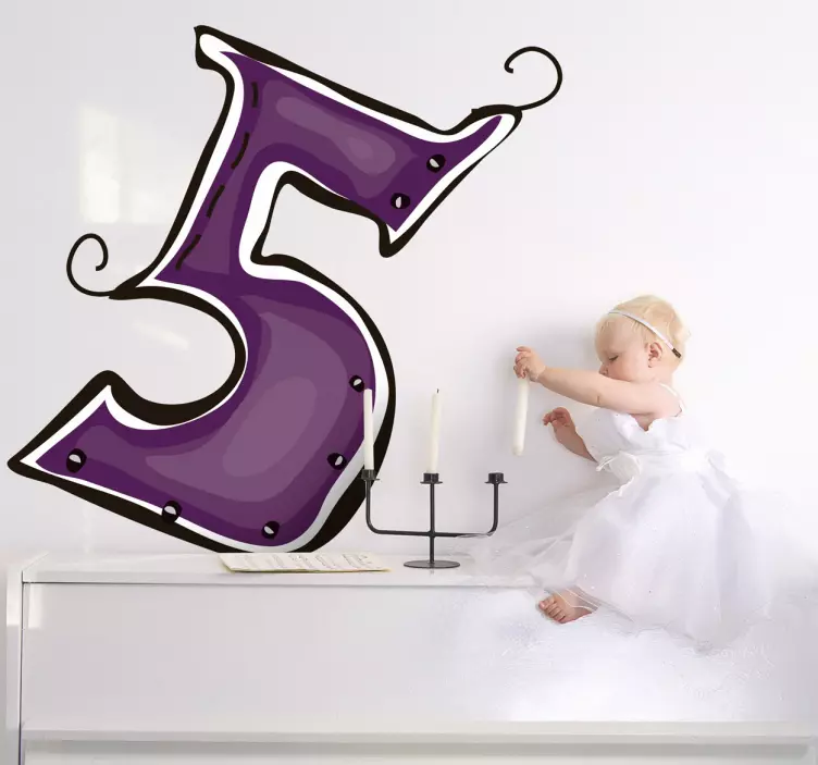 Sticker cjifer vijf - TenStickers