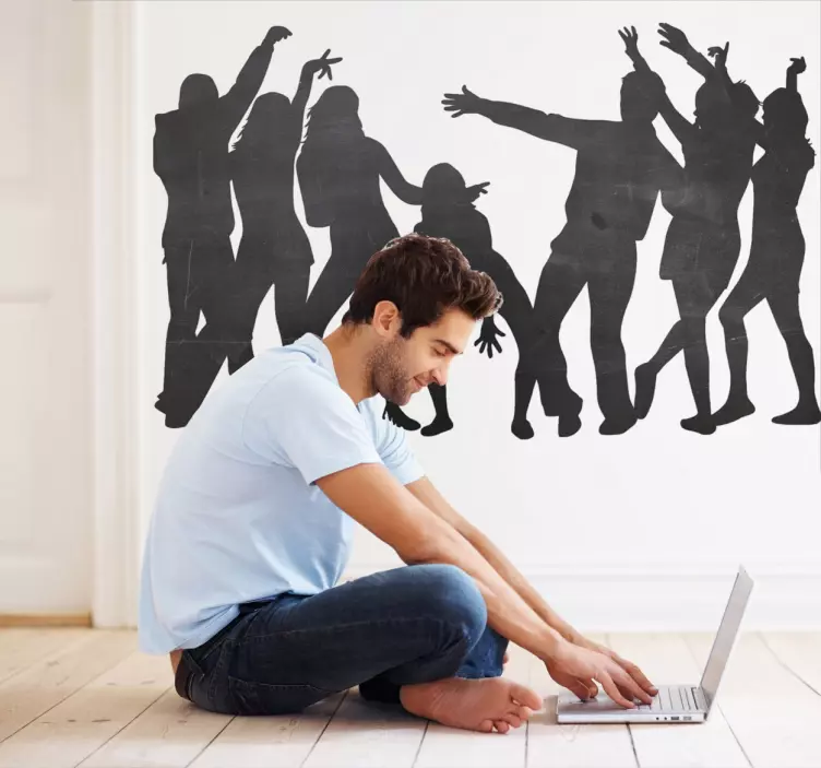 Sticker dansende mensen krijtbord - TenStickers