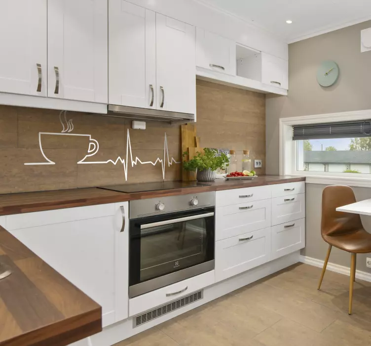 Muursticker keuken koffie is leven - TenStickers