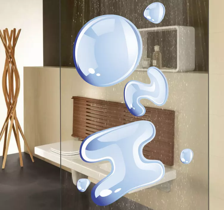 Sticker douchedeur tekst water - TenStickers