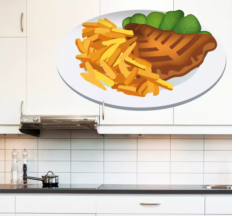 Sticker friet en vlees - TenStickers