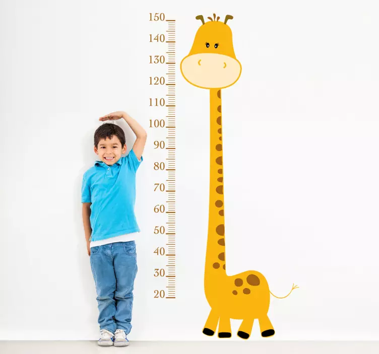 Sticker Groeimeter Giraffe - TenStickers