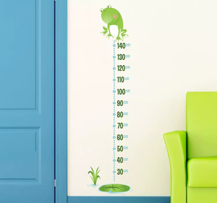 Muursticker kinderkamer groeimeter kikker - TenStickers