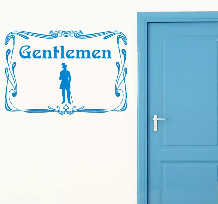 Sticker heren gentlemen WC vintage - TenStickers