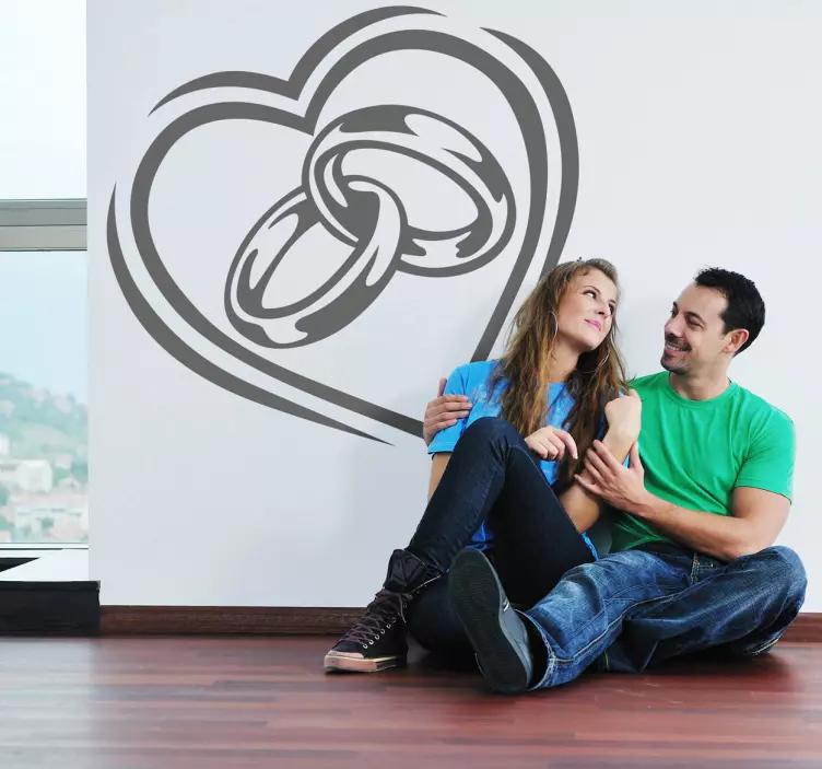 Sticker huwelijk hartje - TenStickers