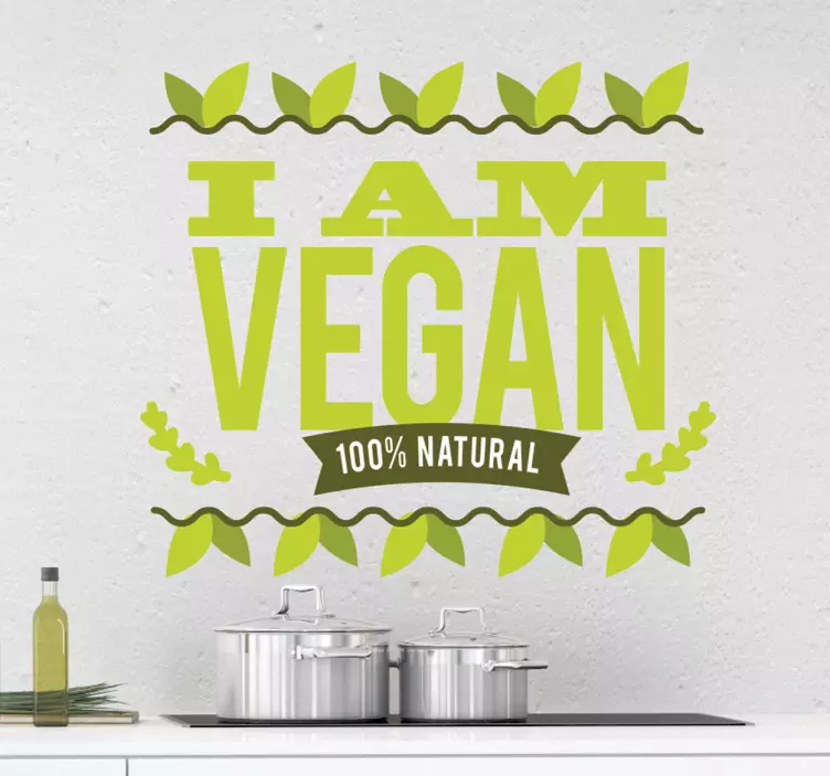 Sticker I am vegan - TenStickers