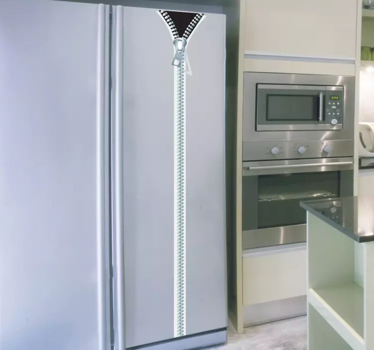 Sticker ijskast rits - TenStickers