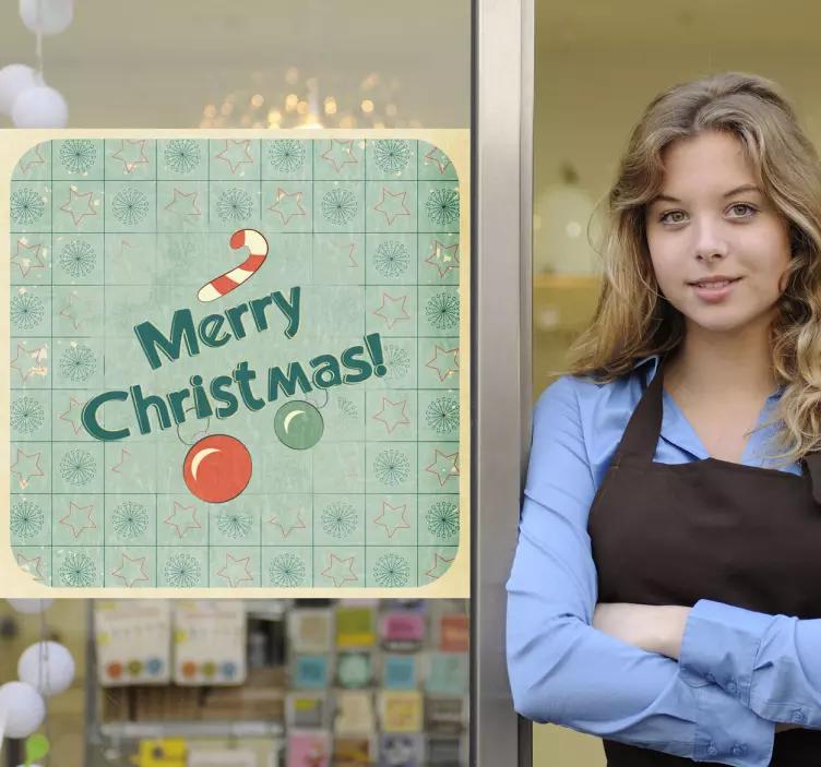 Kerst raamsticker merry christmas - TenStickers