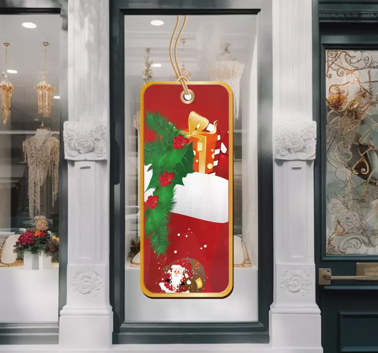 Kerst raamsticker label etiket - TenStickers