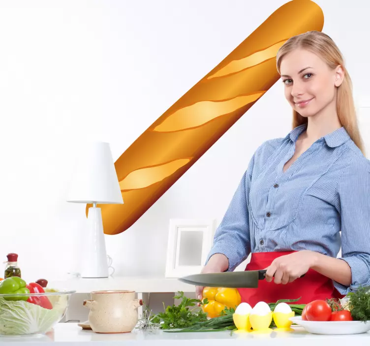 Sticker keuken afbeelding stokbrood - TenStickers